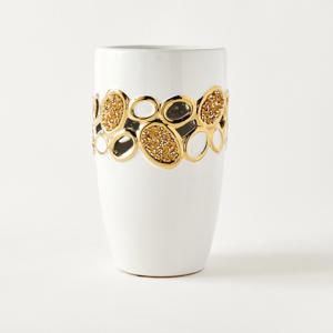 Embellished Ceramic Vase - 14x23 cms