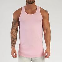 Men's Tank Top Vest Top Undershirt Sleeveless Shirt Plain U Neck Sport Indoor Sleeveless Clothing Apparel Casual Comfort miniinthebox - thumbnail