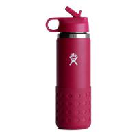 Hydro Flask Kids Wide Mouth Straw Lid & Boot Stainless Steel Water Bottle 591ml - Snapper