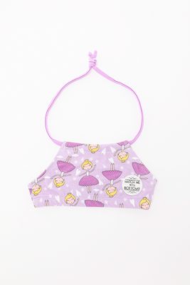 Little Girls Printed Ballerina Halterneck Top Lavender Little Girls Printed Ballerina Halterneck Top Lavender