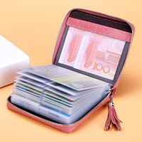 Women Genuine Leather Solid 20/40 Card Slot Wallet