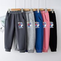 Kids Boys Pants Trousers Pocket Solid Color Keep Warm Comfort Pants School Sports Daily Black Pink Blue Lightinthebox - thumbnail