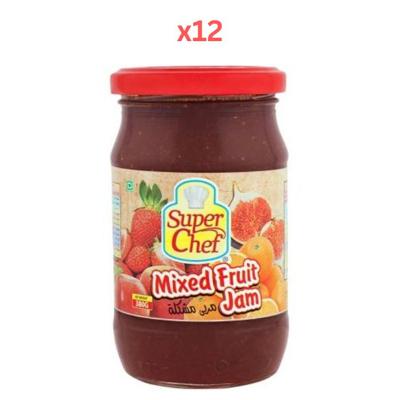 Super Chef Jam Fruit With Pieces 380Gm (Pack Of 12)