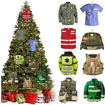 Christmas Tree Ornament, New Year Decoration, Christmas Element Pendants, Occupation Apparel Pendants for Party Decorations, Home Decor Xmas Gift for Nurse Fireman Soldiers miniinthebox