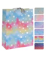Homesmiths Christmas Gift Bag Small Star 6 Assorted Colors 1 Piece