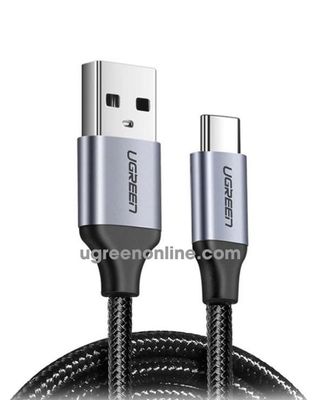 UGREEN USB-A to C Cable Aluminium Case with Nylon Braided 3A Fast Charging 2 Meter Black