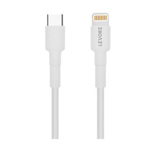 Levore 6ft Pvc Usb C To Lightning Cable White-(LCS412-WH)