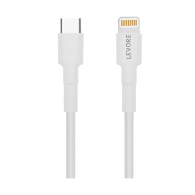 Levore 6ft Pvc Usb C To Lightning Cable White-(LCS412-WH)