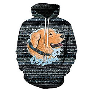 Men's Unisex Pullover Hoodie Sweatshirt Dog Graphic Prints Print Casual Daily Holiday 3D Print Basic Designer Hoodies Sweatshirts  White Purple Yellow Lightinthebox