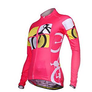 21Grams Women's Long Sleeve Cycling Jersey Winter Fleece Spandex Polyester Pink Bike Jersey Top Mountain Bike MTB Road Bike Cycling Thermal Warm UV Resistant Anatomic Design Sports Clothing Apparel miniinthebox