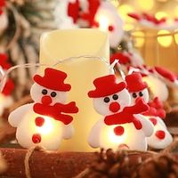 Christmas Snowman String Lights Elk Fairy Lights 1.5m 10LEDs Battery Powered Xmas Party Home Garden Tree Window Decoration Wreath Lights miniinthebox - thumbnail