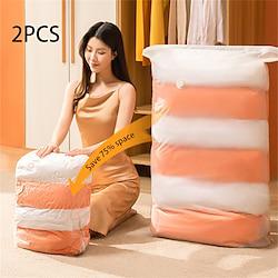 2pcs Vacuum Compression Bags without Pump: Vacuum Storage Bags for Household Clothes, Blankets, Large Capacity Clothing Storage Bags, Packing Bags Lightinthebox