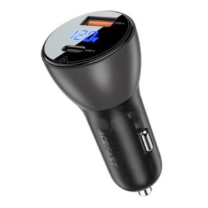 Acefast Fast Car Charger B6 63W (1xUSB-C+1xUSB-A), Black - B6 BK