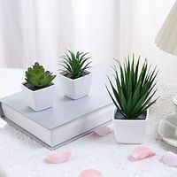 3pcsSet Evergreen Plants Simulating Plastic Mini Potted Plants Suitable For Decorating Homes Kitchens Restaurants Tabletops Windowsills Bookshelves Courtyards Gardens And Offices Lightinthebox - thumbnail