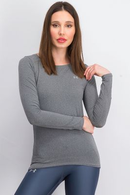 Womens Heat Gear Long Sleeve Shirt Grey Womens Heat Gear Long Sleeve Shirt Grey