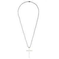 Silver Cross Pendants Metal Beads Necklace
