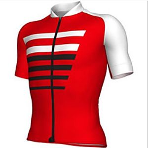 CAWANFLY Men's Short Sleeve Cycling Jersey Summer Red and White Bike Tracksuit Jersey Top Road Bike Cycling Quick Dry Sports Clothing Apparel  Micro-elastic Lightinthebox