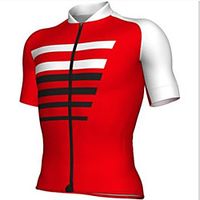 CAWANFLY Men's Short Sleeve Cycling Jersey Summer Red and White Bike Tracksuit Jersey Top Road Bike Cycling Quick Dry Sports Clothing Apparel  Micro-elastic Lightinthebox - thumbnail