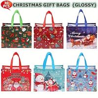 30pcs Large Christmas Tote Gift Bags With Handles For Reusable Non-woven Gift Bag Presents Big Grocery Shopping Totes Holiday Party Favor Good Bags Lightinthebox - thumbnail