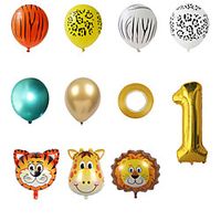 Forest Cartoon Animal Aluminum Foil First Birthday Decoration Scene Layout Latex Balloon Set Lightinthebox - thumbnail
