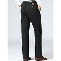 Men's Dress Pants Trousers Suit Pants Pocket Plain Comfort Breathable Outdoor Daily Going out Fashion Casual Black Dark Blue miniinthebox - thumbnail