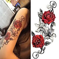 3 Pcs Tattoo Stickers Temporary Tattoos Flower Series Romantic Series Body Arts Body Shoulder Leg Lightinthebox - thumbnail