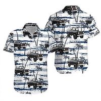 Men's Shirt Summer Hawaiian Shirt Car Coconut Tree Graphic Prints Turndown White Street Casual Short Sleeves Button-Down Print Clothing Apparel Tropical Fashion Streetwear Hawaiian Lightinthebox - thumbnail