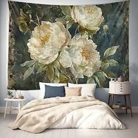 Golden Peony Hanging Tapestry Wall Art Large Tapestry Mural Decor Photograph Backdrop Blanket Curtain Home Bedroom Living Room Decoration Lightinthebox