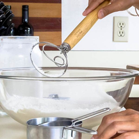 Premium Original Dough Whisk Mixer Whisk Tool 13.5" Large 304 Stainless Steel Dough Whisk Blender