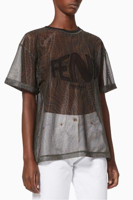 Fisheye Logo T-shirt in FF Vertigo Tech Mesh Fisheye Logo T-shirt in FF Vertigo Tech Mesh