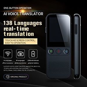 Language Translator Device 137 Languages Portable Language Translator Device 60.96 mm Rechargeable Real Time 2-way Translation Photo Recognition Translation for Business Learning miniinthebox