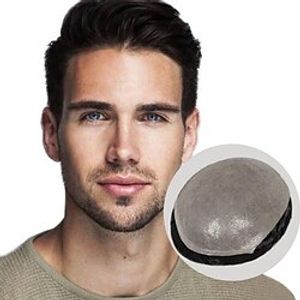 6 Inches Men's Capillary Prosthesis Durable Human Hair Mono Toupee Wig for Men 5X7 5X8 6X8 6X9 7X9 8X10 Lightinthebox