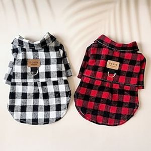 Pet Christmas Supplies Dog Clothing Thickened Insulation Plaid Hooded Jacket Cat Clothing miniinthebox