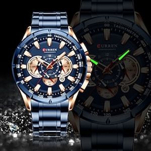 Curren 8363 Watch Men Waterproof Chronograph Watches Military Army Stainless Steel Male Clock Top Brand Luxury Man Sport Watches miniinthebox