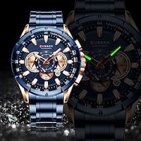 Curren 8363 Watch Men Waterproof Chronograph Watches Military Army Stainless Steel Male Clock Top Brand Luxury Man Sport Watches miniinthebox - thumbnail