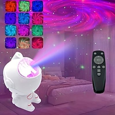 LED Astronaut Starry Sky Projector Adjustable Nebula Night Light With Timer And Remote Audio Starry Sky Vortex Torch Lantern Star Galaxy Night Light For Bedroom Gaming Room Home Decor miniinthebox