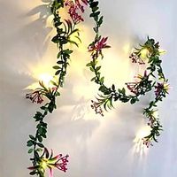 1pc LED Green Plant Simulation Rattan String Lights, Wedding Valentine's Day Event Party Decoration Light, Battery Box Model miniinthebox - thumbnail