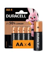 Duracell AA 1.5V Alkaline Batteries Extra Life Long Power Pack of 4