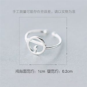 s925 sterling silver cute personality jingle cat bell doraemon ring tail ring doraemon finger female gift Lightinthebox