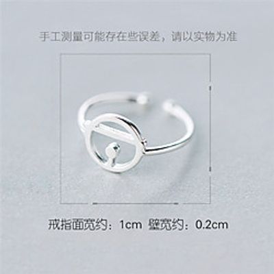 s925 sterling silver cute personality jingle cat bell doraemon ring tail ring doraemon finger female gift Lightinthebox