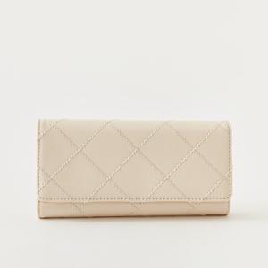 Sasha Embroidered Flap Wallet with Button Closure