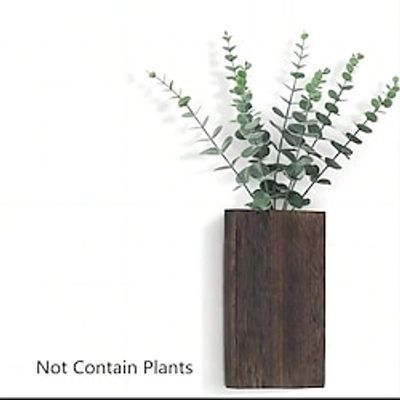 Wood Wall Planter Vase with Artificial Eucalyptus Farmhouse Wall Hanging Decor Pocket Planter for Indoor Fake Plants Greenery Flowers, livingroom Bedroom Kitchen Home Office Decoration miniinthebox