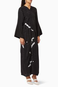 Embellished Linen Abaya