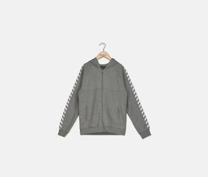 Kids Boys Race Stripe Full-Zip Hoodie  Grey Heather