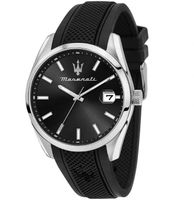 Maserati Attrazione 43mm 3H Black Dial Black St Men's Watch - R8851151004