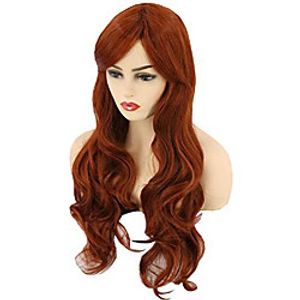 women's hair wigs auburn brown long deep wave cosplay halloween costume party wigs(dark red) Lightinthebox