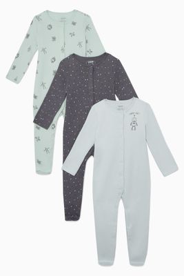 Robots Non-Slip Sleepsuits, Set of 3