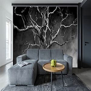 3D Tree Wallpaper Mural Black Tree Wall Covering Sticker Peel and Stick Removable PVC/Vinyl Material Self Adhesive/Adhesive Required Wall Decor for Living Room Kitchen Bathroom miniinthebox