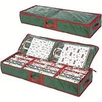 Gift Wrapping Paper Storage Container, Christmas Packaging Organizer With Internal Pockets, Handles, And Zipper Closure, Under Bed Storage miniinthebox - thumbnail