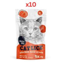 Kitty Joy Cat Lick Chicken Flavor Cream Cat Treats 60G (Pack of 10)